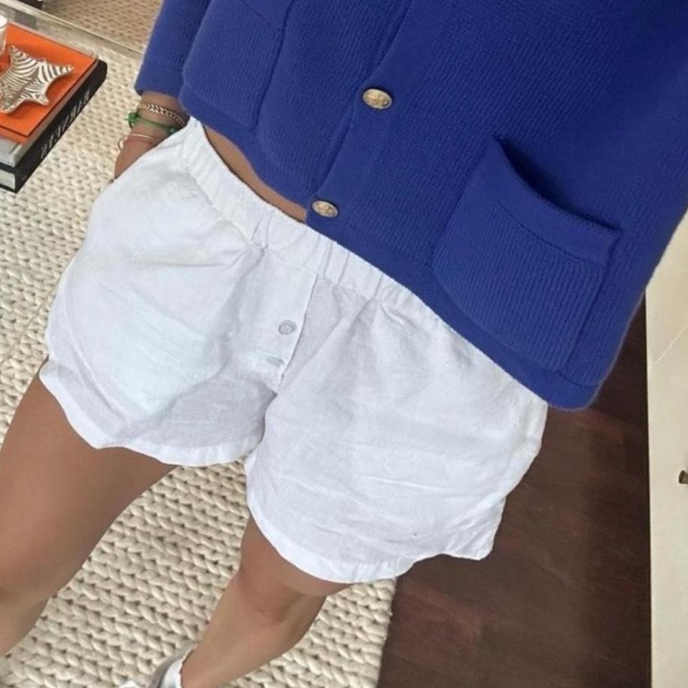Parke White Linen Shorts